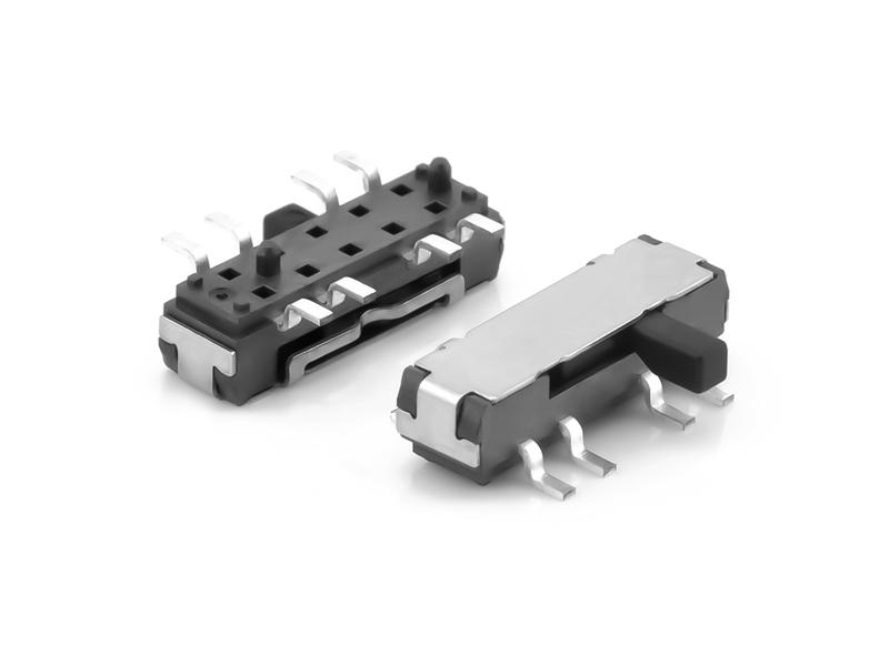 GH13D20 2 row, 3 position, Right Angle Slide Switch SMT DIP